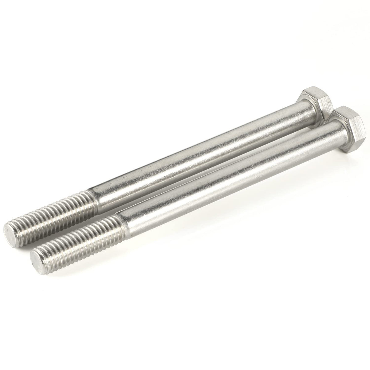Mellewell 1/2-13 x 7 Hex Head Screw Bolt, Partially Threaded, Stainless Steel 18-8 (304), Plain Finish, Quantity 2