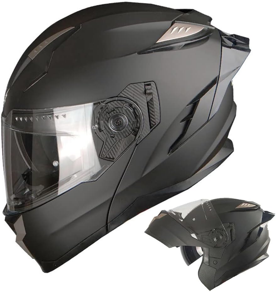 Motorcycle Modular Full Face Helmet DOT Adults Street Bike Flip up Dual Visor Sun Inner Shield Anti Fog Pinlock Ready