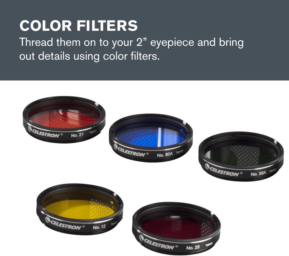 Eyepiece, Barlow & Filter Telescope Accessory Kit – 2" Barrel | 11 Essential Telescope Accessories, 3 E-lux