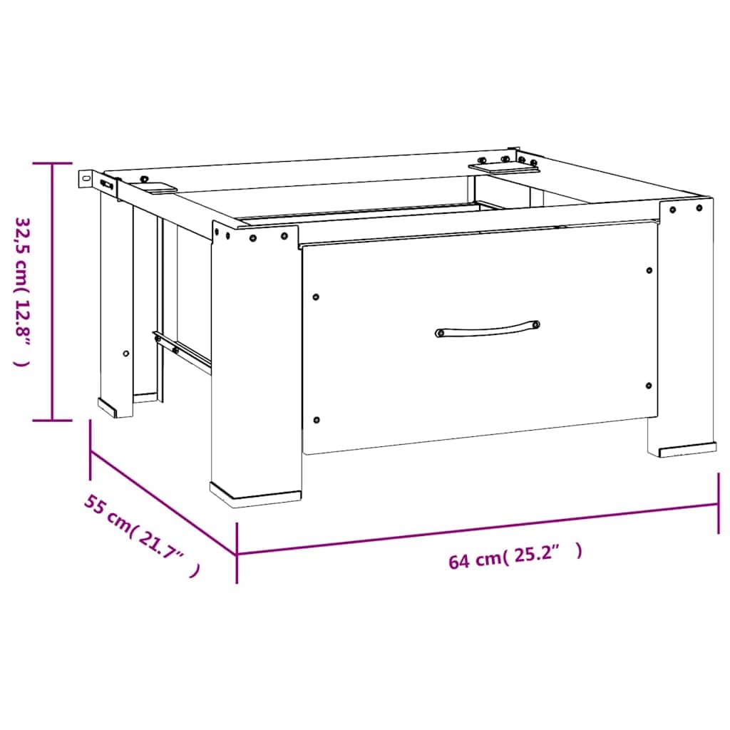 vidaXL Washing Machine Base with White Drawer Holder for Washing Machine