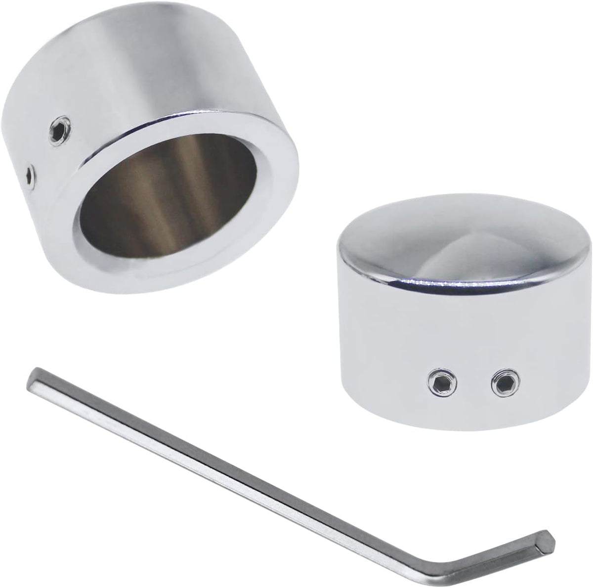 Front Axle Nut Cover Axle Caps for Softail Electra Road Glide Sportster (chrome)
