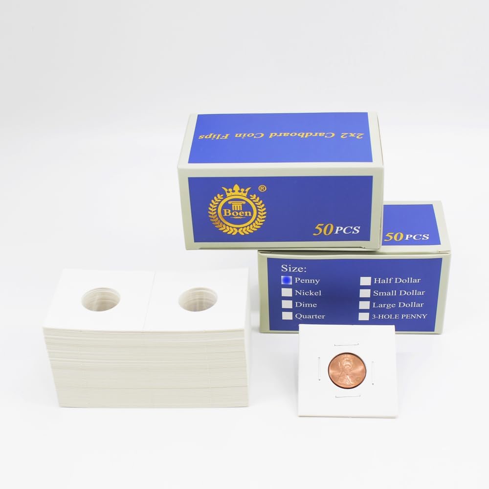 100 Pcs Coin Flips for Penny Premium 2x2 Coin Holders | Coin flips specially designed for collecting U.S