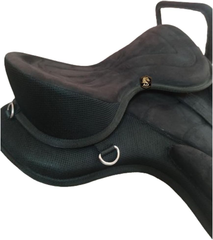 AD Saddlery All Purpose Synthetic Treeless Freemax Synthetic Suede English Horse Saddles Tack Free Matching Girth