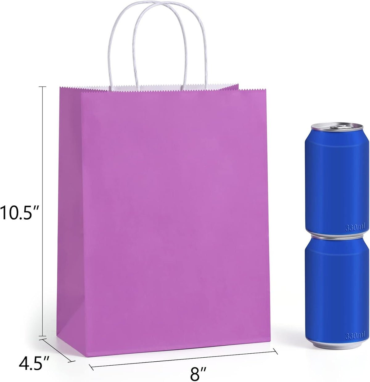 Gift Bags with Handles 8x4.25x10.5 Inch Assorted Colors 24 Pack