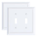 2-Pack Natural Bamboo Fiber Double Toggle Light Switch Cover Plate