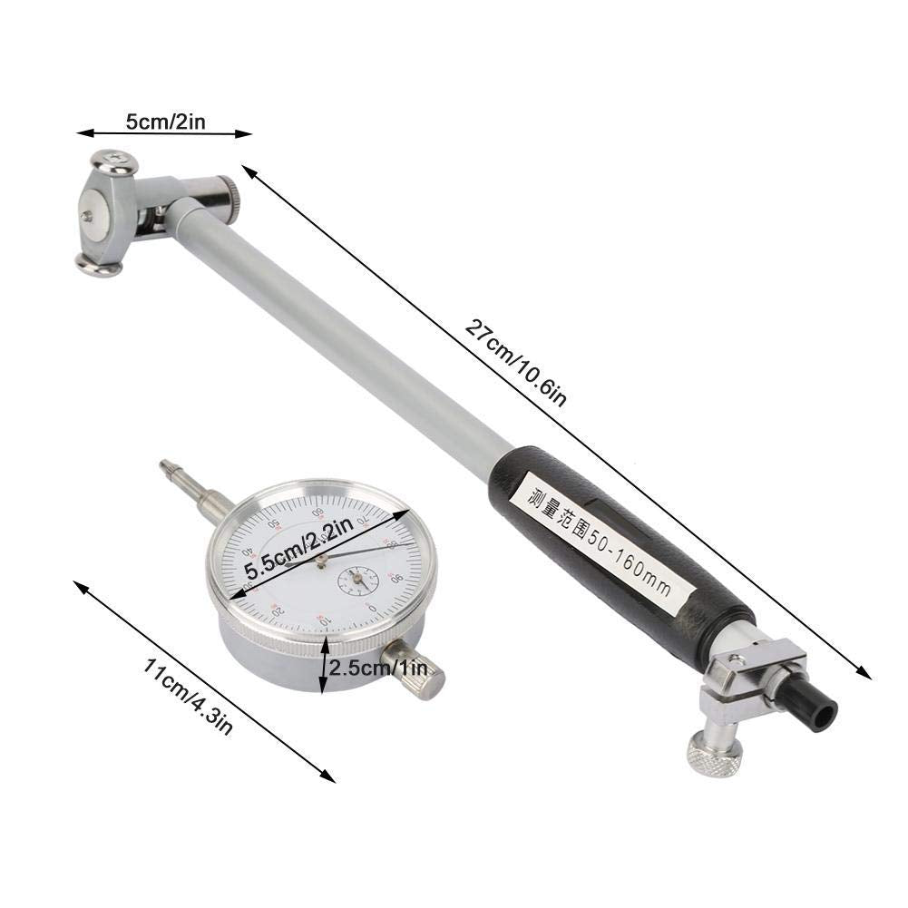 Hilitand Dial Bore Gauge Set Range 50-160mm 1.96-6.3 Inch Diameter Indicator Measuring Engine Cylinder Tool Kit with Case
