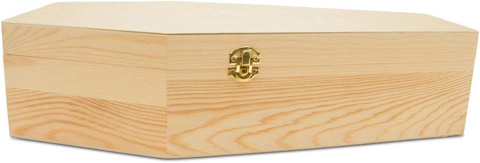Wooden Memorial Keepsake Box, 17-3/4 Inch Pet Casket, Wooden Coffin Tray, Unfinished Wood, Pack of 1 for Small Pet