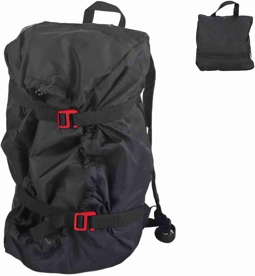 Rock Climbing Rope Bag – Water proof Oxford Folding Storage Backpack with Ground Sheet, Adjustable Shoulder Strap for