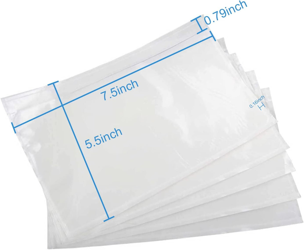Packing List Envelopes 7.5"x5.5" Pouches Invoice Enclosed Adhesive Bags (500 Pack)