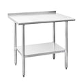Hally Stainless Steel Table for Prep & Work 24" x 36" with Backsplash NSF