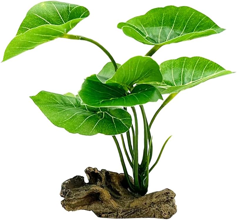 Fish Tank Decor Aquarium Decorations Ornaments Betta Leaf pad Hammock 6inch Plastic Artificial Plant Goldfish Fish