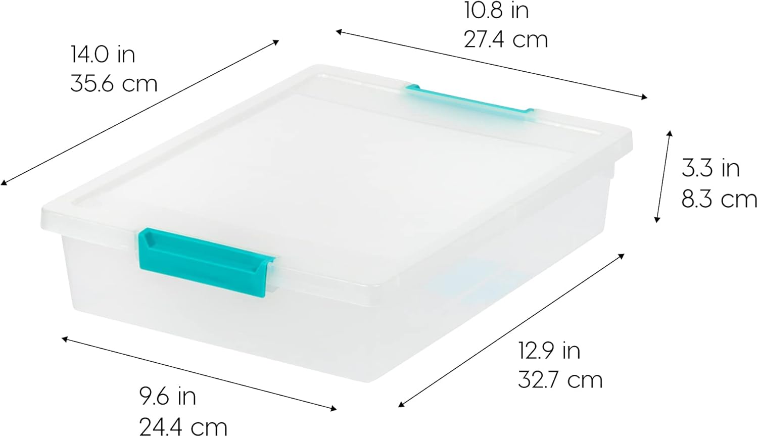 6 Qt. Craft Storage Bins with Lids, 4-Pack, |Made in USA|, Clip Box, Small Plastic Sensory Bin Tote Organizer