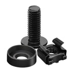 50-Pack M6 x 16mm Computer Rack Mount Cage Screws, Nuts & Washers for Server Cabinet - Black
