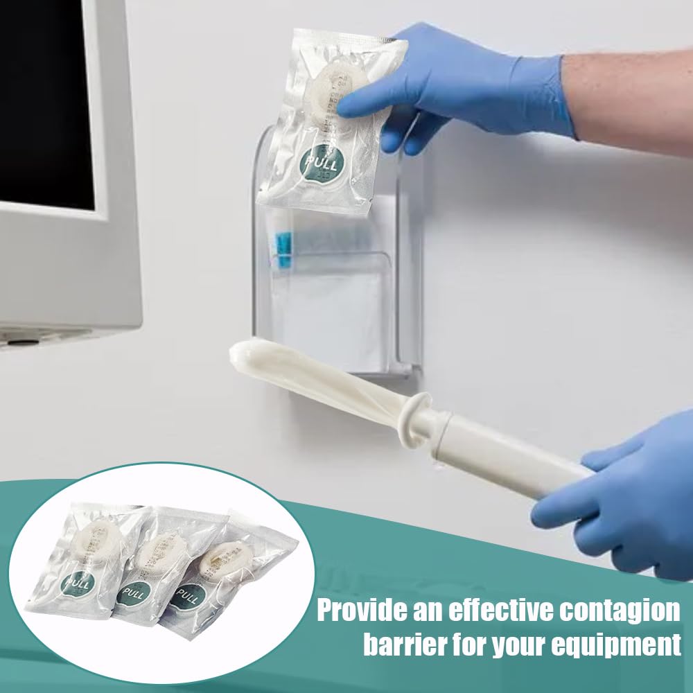Ultrasound Probe Cover with Gel, 20 Pcs Transducer Sheath Covers, Pre-Lubricated Latex Probe Covers, Individual