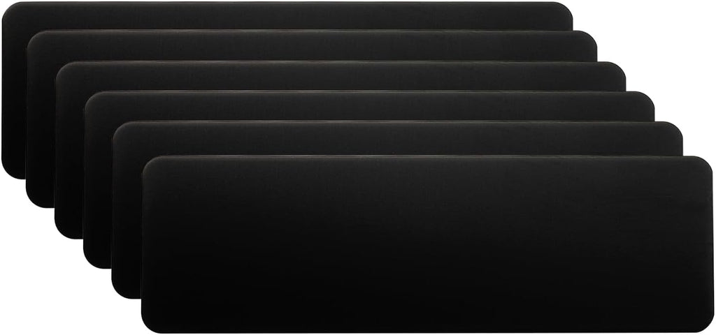 3x1 Inch Anodized Aluminum Sheet Metal, 6 Pack Laser Plates Engraving Blanks 1MM Thin for Crafting DIY House, Black