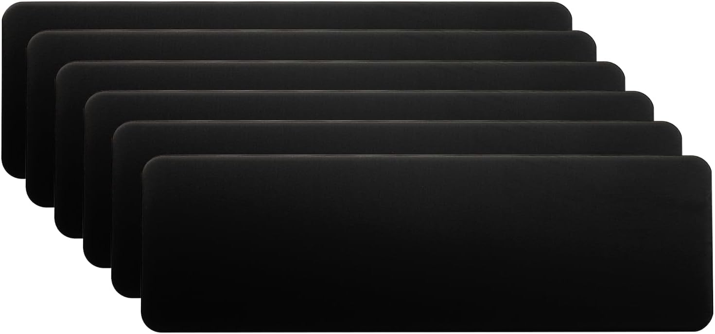 3x1 Inch Anodized Aluminum Sheet Metal, 6 Pack Laser Plates Engraving Blanks 1MM Thin for Crafting DIY House, Black