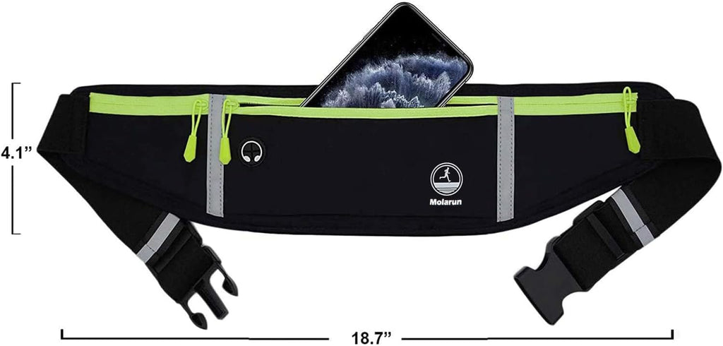 Running Belt Slim Fanny Pack Jogging Pouch Phone Holder Waist Pack - Black