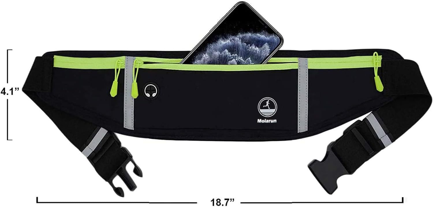 Running Belt Slim Fanny Pack Jogging Pouch Phone Holder Waist Pack - Black