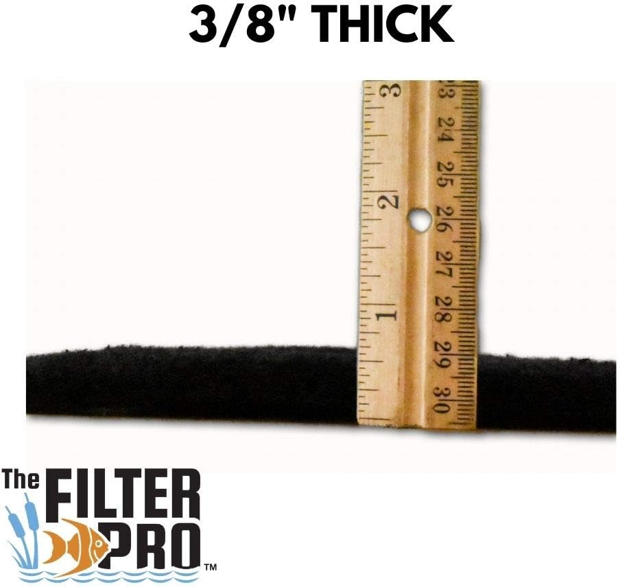 Carbon Fine Filter Media, 3/8" Thick, 12" x 54" Roll, Perfect for Aquariums, Ponds or Water Gardens, Made in USA