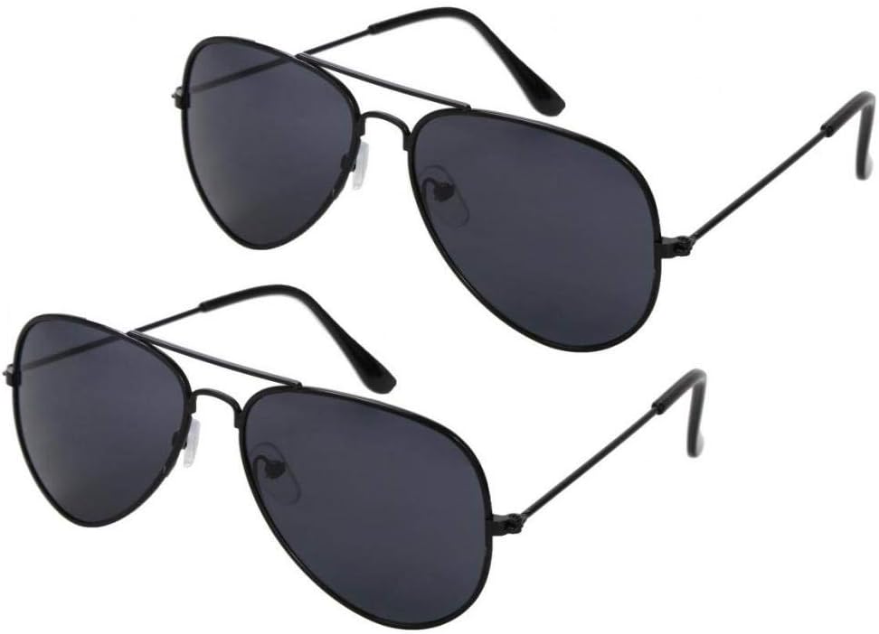 Classic Kids Sunglasses Bulk Reflective Metal Frame Children Eyeglass 2 Pack
