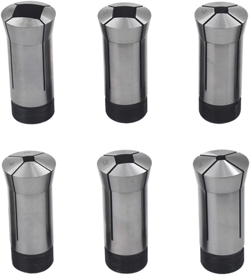 6-Pack Precision 5C Square Collets Set - 1/8In - 1In Mill Chuck Holder for Taper Spindle Mill Machine