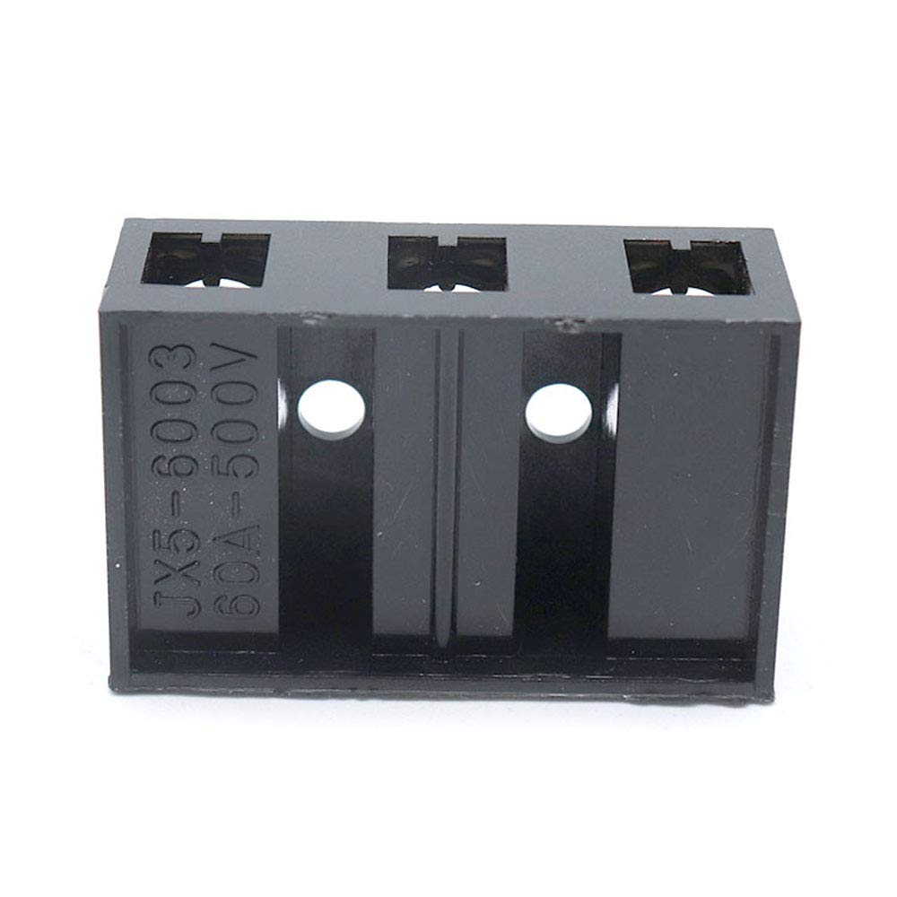 Sscon Terminal Block 2Pcs 3Pos 60A 500V Dual Row Screw Strip