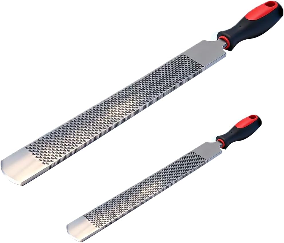 18 Inch Hoof Rasp & 14 Inch Farrier Rasp File with Rubber Handle, 2 Pack Rasp File, 18 and 14 Inch, Strong Carbon