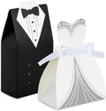 Wedding Favor Boxes - Small Bride and Groom Candy Boxes for Bridal Shower Decorations - 50pcs