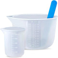 Silicone Measuring Cups for Epoxy Resin, Reusable Mixing Cups, Melt Stir Squeeze & Pour Measuring Cups Easy Clean for