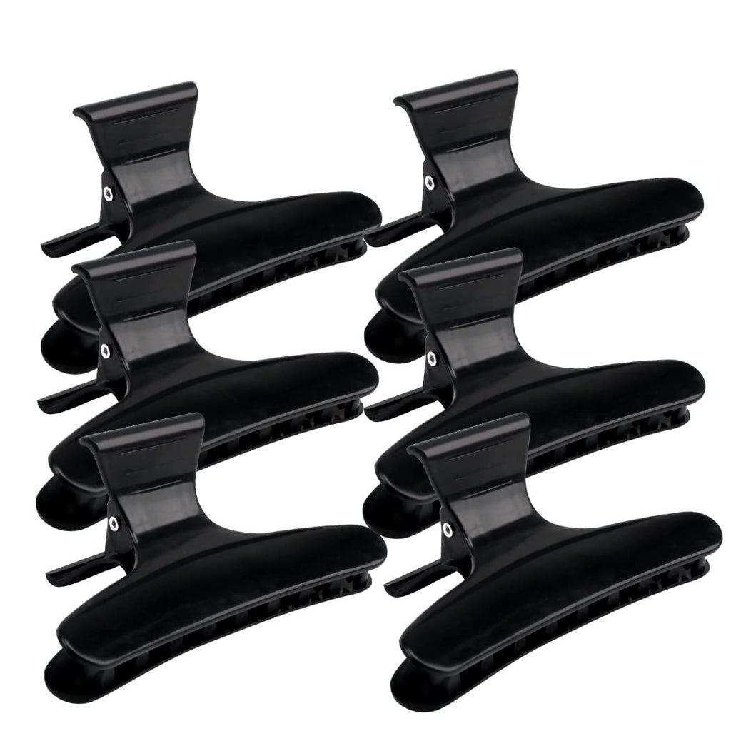 Hair Clips for Women - Large Butterfly Clamps for Styling, Sectioning, Hair Coloring, Cutting, and Hairdressing (Black)
