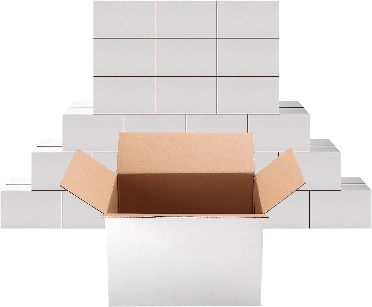 9x6x6 Shipping Boxes Set of 25, Small White Cardboard Mailer Box for Packing, Mailing, Business,DIY