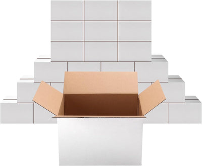 9x6x6 Shipping Boxes Set of 25, Small White Cardboard Mailer Box for Packing, Mailing, Business,DIY