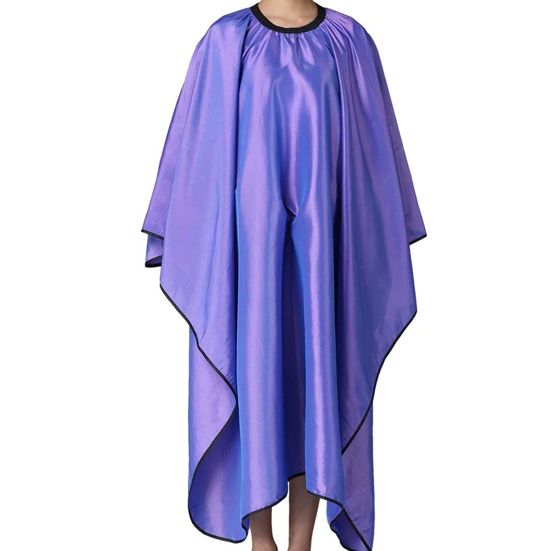 Barber Hair Cutting Cape with Adjustable Neckline 55" x 63" Purple | Waterproof; Unisex; Adjustable metal clip;