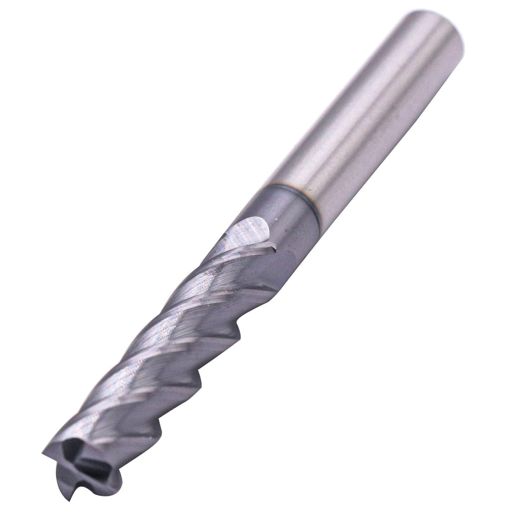 3/8" 4 Flute Solid Carbide Long Square End Mill, 4" OAL, AlTiN Coated