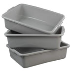 Plastic Dish Tubs, Commercial Bus Tote Box, 3-Pack(Grey, 13L)