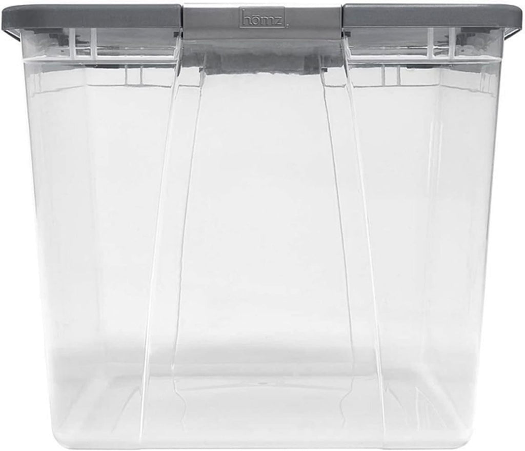 2-Pack Secure Latch, Clear Plastic Storage Organizer Bins, 64 Quart, Gray Lid - Heavy-Duty Container Boxes with Lids