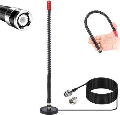 CB Radio Antenna Magnetic Mount Whip Soft 27MHz CB Antenna Kit with PL259 BNC Male Adapter Compatible with Cobra