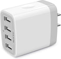 USB Charger Cube, Wall Charger Plug, AILKIN 4.8A 4-Muti Port USB Adapter Power Plug Charging Station Box Base