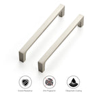 Brushed Nickel Cabinet Handles Square Pulls, 5 Inch, 25 Pack