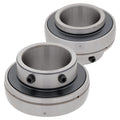 [2-Pack] UC212 - Insert Bearing - 2.362 in Bore - 4.331 in Outer Diameter - 2.563 in Width - 1.063 in Outer Ring Width, Set Screw Locking Collar, Double Sealing, Relubricable
