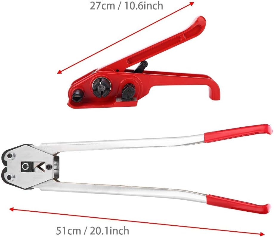 Polyester Banding Tool Kit, Poly Strapping Tensioner Cutter & Sealer Manual Packaging Strapping Packing Tool Kit for