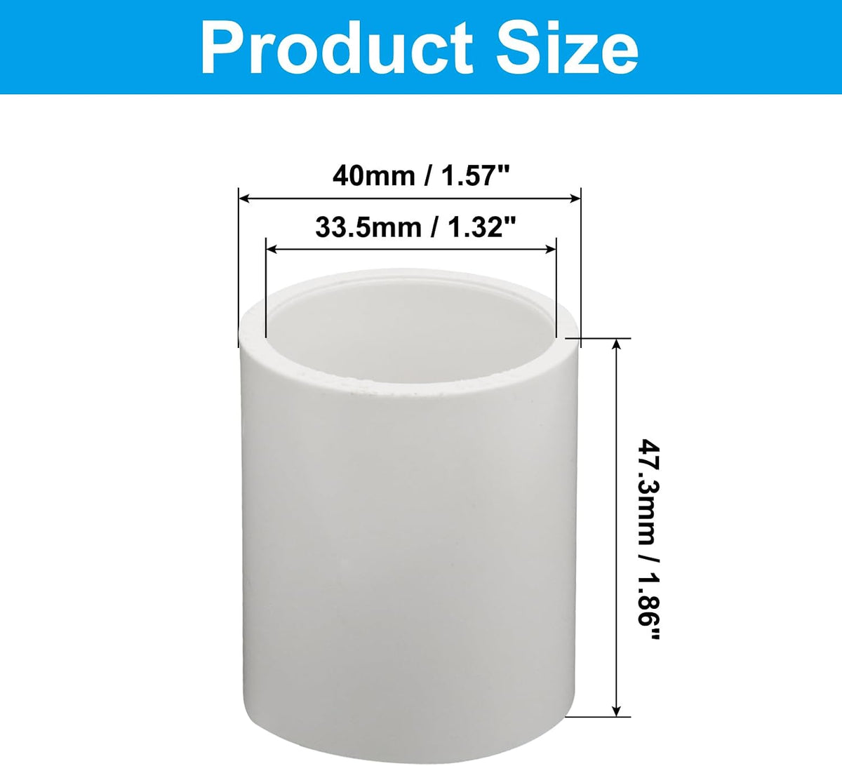 10Pcs 1Inch White PVC Pipe Couplings