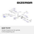 Bizerba Sharpening Stone for GSP and VS Series Bizerba Meat Slicer Sharpening Assembly - Genuine Replacement Bizerba Parts 60223401001
