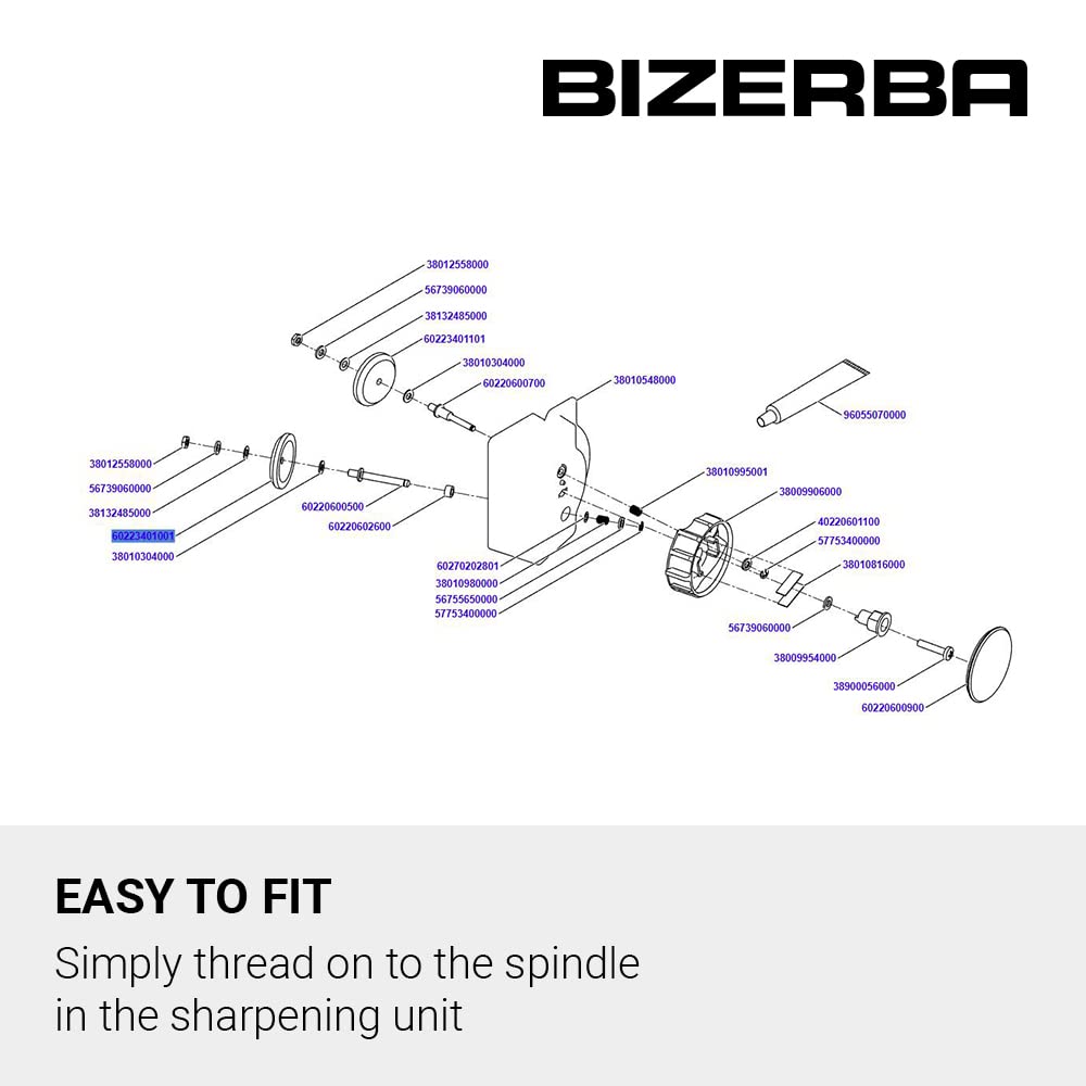 Bizerba Sharpening Stone for GSP and VS Series Bizerba Meat Slicer Sharpening Assembly - Genuine Replacement Bizerba Parts 60223401001