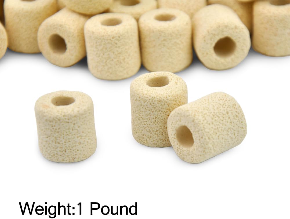 Aquarium Ceramic Ring, Filter Media for Fish Tank, Pond Filter, 1LB