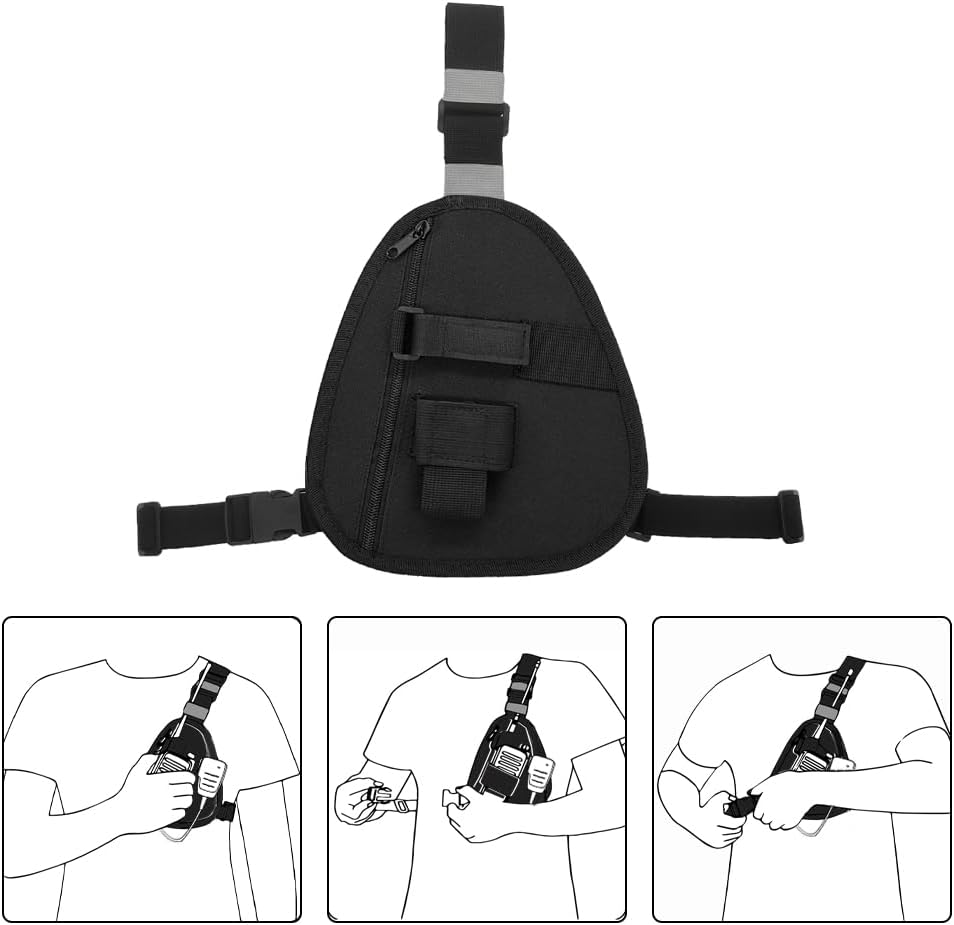Radio Chest Harness Shoulder | Radio Holster Chest Pack Adjustable Walkie Talkie Tactial Vest for Motorola Baofeng