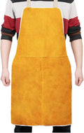 Leather Welding Apron Heat Flame Resistant Protective Work Bib Apron for Blacksmiths Welders Adjustable Wear