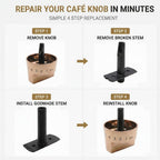 GODMADE Replacement Knob Stem for GE Café Gas Range and Rangetop Knobs, Fits Stem Part #307D1043P001, Repair Broken Knobs Without Replacing Entire Assembly