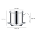 Traditional Vietnamese Coffee Filter Stainless Steel Dripper Maker Reusable for Home Office Travel(Silver)
