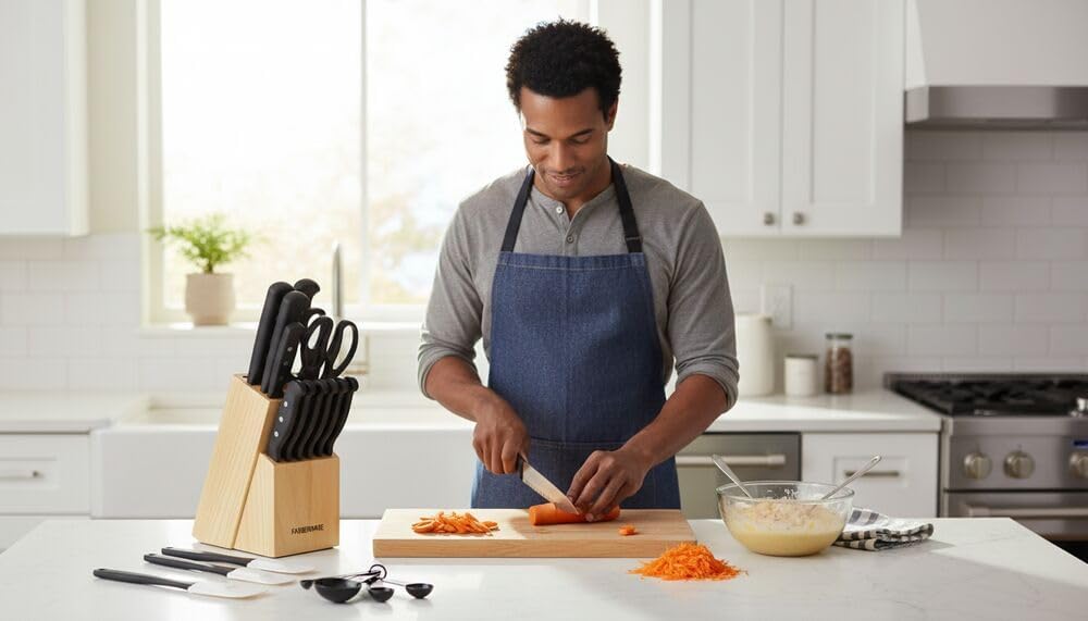 22-Piece Kitchen Knife Block Set, High Carbon Stainless Steel